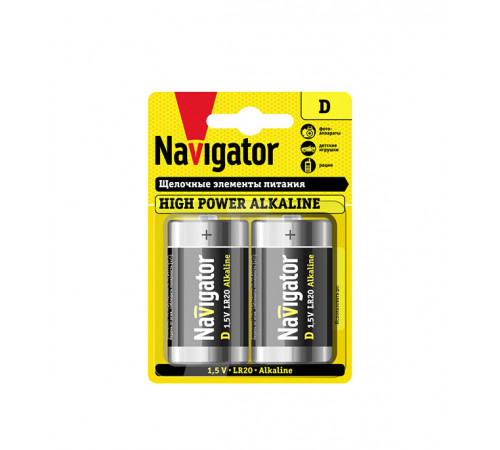 Батарейка Navigator D LR20 1,5 В (2 шт.) Батарейка Navigator D LR20 1,5 В (2 шт.)