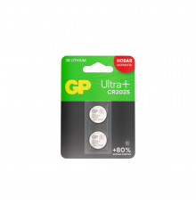 Батарейка GP Batteries Ultra+ Литий таблетка CR2025 3 В (2 шт.) (GP CR2025UP-2CCRSBC2)