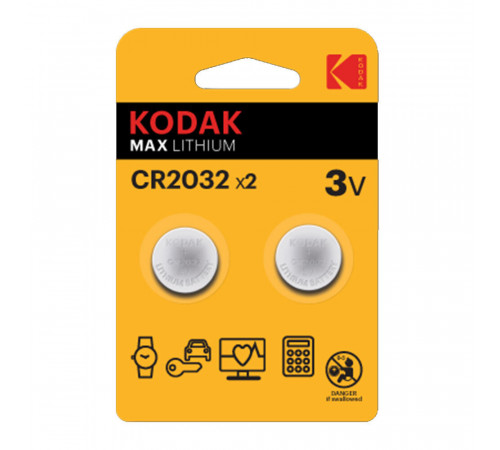 Батарейка Kodak Мax Lithium таблетка CR2032 3 В (2 шт.) (Б0037004) Батарейка Kodak Мax Lithium таблетка CR2032 3 В (2 шт.) (Б0037004)