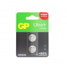 Батарейка GP Batteries Ultra+ Литий таблетка CR2032 3 В (2 шт.) (GP CR2032UP-2CCRSBC2)