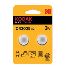 Батарейка Kodak Мax Lithium таблетка CR2025 3 В (2 шт.) (Б0037003)