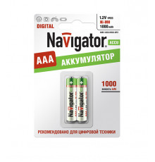 Аккумулятор Navigator AAA мизинчиковый LR03 1,2 В 1000 мАч (2 шт.)