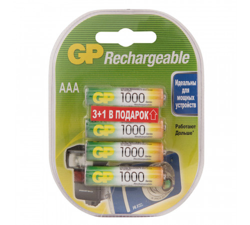 Аккумулятор GP Batteries AAA мизинчиковый LR03 1,2 В 1000 мАч (4 шт.) Аккумулятор GP Batteries AAA мизинчиковый LR03 1,2 В 1000 мАч (4 шт.)