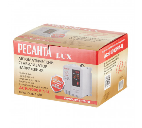 Стабилизатор напряжения Ресанта АСН-1000 Н/1-Ц Lux однофазный 220 В 1 кВт навесной Стабилизатор напряжения Ресанта АСН-1000 Н/1-Ц Lux однофазный 220 В 1 кВт навесной