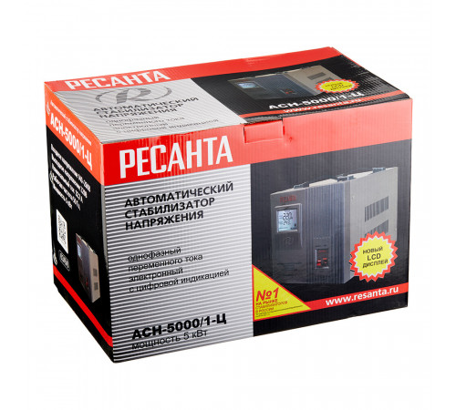 Стабилизатор напряжения Ресанта АСН-5000/1-Ц однофазный 220 В 5 кВт переносной Стабилизатор напряжения Ресанта АСН-5000/1-Ц однофазный 220 В 5 кВт переносной