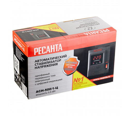 Стабилизатор напряжения Ресанта АСН-500/1-Ц однофазный 220 В 0,5 кВт переносной Стабилизатор напряжения Ресанта АСН-500/1-Ц однофазный 220 В 0,5 кВт переносной