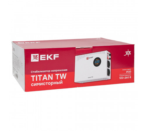 Стабилизатор напряжения EKF PROxima Titan -TW однофазный 220 В 1,2 кВт навесной Стабилизатор напряжения EKF PROxima Titan -TW однофазный 220 В 1,2 кВт навесной