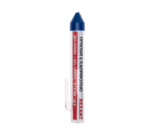 Припой Rexant d1, Sn60 Pb40 Flux 2.2% с канифолью 20 г (09-3103) Припой Rexant d1, Sn60 Pb40 Flux 2.2% с канифолью 20 г (09-3103)
