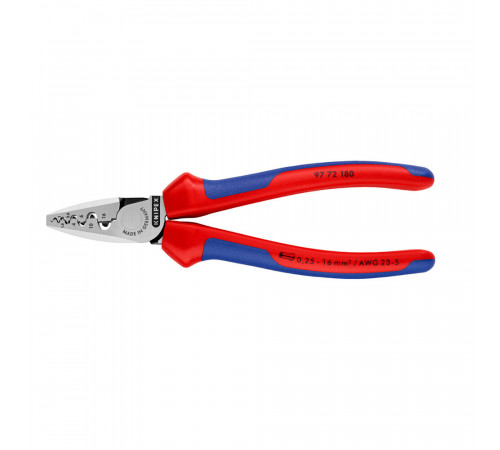 Пресс-клещи Knipex для обжима втулочных наконечников 0,25-16 кв.мм (KN-9772180) Пресс-клещи Knipex для обжима втулочных наконечников 0,25-16 кв.мм (KN-9772180)