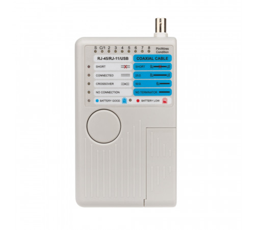 Тестер кабеля Rexant 3468 RJ-45/RJ-11/RJ-12/1394/USB/BNC (12-1003) Тестер кабеля Rexant 3468 RJ-45/RJ-11/RJ-12/1394/USB/BNC (12-1003)