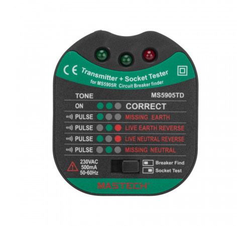 Тестер Mastech MS5905RTD розеток и автоматов (13-1265) Тестер Mastech MS5905RTD розеток и автоматов (13-1265)