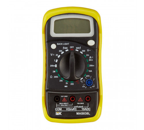 Мультиметр портативный IEK Master MAS838L (TMD-3L-838) Мультиметр портативный IEK Master MAS838L (TMD-3L-838)
