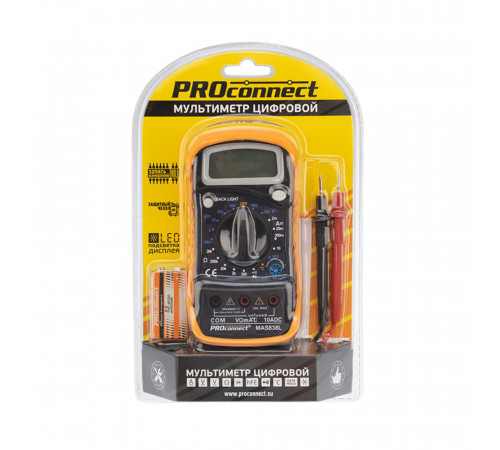 Мультиметр портативный Proconnect MAS838L (DT858L) (13-3022) Мультиметр портативный Proconnect MAS838L (DT858L) (13-3022)