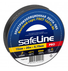Изолента Safeline ПВХ черная 15 мм 20 м