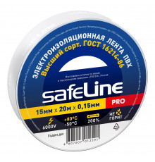 Изолента Safeline ПВХ белая 15 мм 20 м