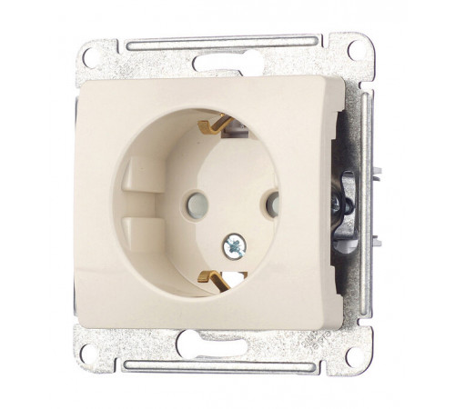Розетка Systeme Electric Glossa встраиваемая бежевая со шторками (GSL000245)