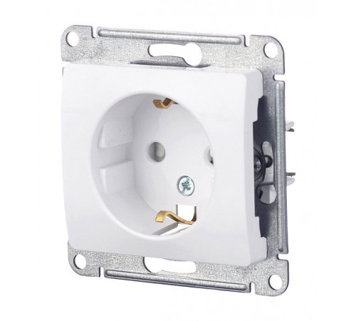 Розетка Systeme Electric Glossa встраиваемая белая со шторками (GSL000145)