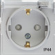 Розетка Systeme Electric AtlasDesign Aqua встраиваемая алюминий со шторками с крышкой (ATN440346)