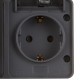 Розетка Systeme Electric AtlasDesign Profi54 накладная антрацит со шторками с крышкой (ATN544026)