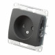Розетка Systeme Electric Glossa встраиваемая антрацит (GSL000741)