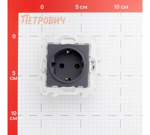 Розетка Simon 24 Harmonie встраиваемая графит (2420434-038) Розетка Simon 24 Harmonie встраиваемая графит (2420434-038)