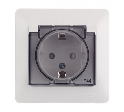 Розетка Systeme Electric Glossa встраиваемая белая со шторками с крышкой (GSL000148) Розетка Systeme Electric Glossa встраиваемая белая со шторками с крышкой (GSL000148)