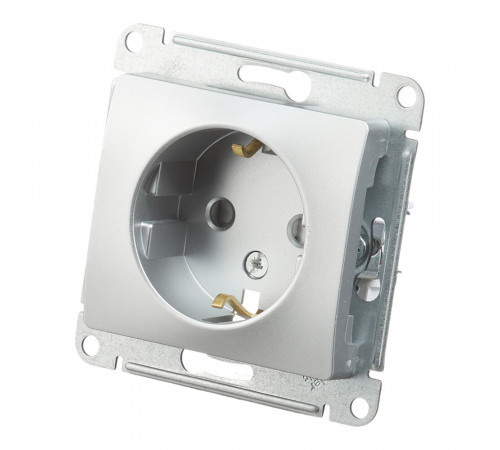 Розетка Systeme Electric Glossa встраиваемая алюминий со шторками (GSL000345) Розетка Systeme Electric Glossa встраиваемая алюминий со шторками (GSL000345)