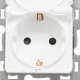 Розетка Legrand Inspiria встраиваемая белая со шторками с крышкой (673740)