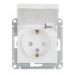 Розетка Systeme Electric AtlasDesign встраиваемая белая со шторками с крышкой (ATN000146)