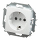 Розетка Simon 15 встраиваемая белая со шторками (1591443-030)