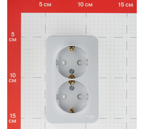 Розетка Systeme Electric Blanca накладная алюминий со шторками (BLNRA011213)
