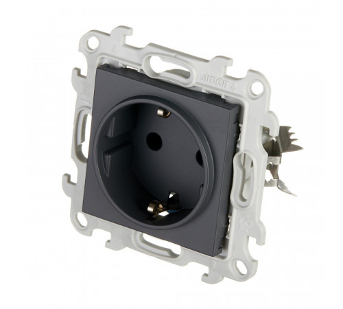 Розетка Simon 24 Harmonie встраиваемая графит (2420434-038) Розетка Simon 24 Harmonie встраиваемая графит (2420434-038)