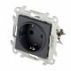 Розетка Simon 24 Harmonie встраиваемая графит (2420434-038)