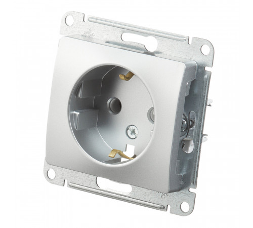 Розетка Systeme Electric Glossa встраиваемая алюминий (GSL000343)