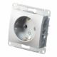 Розетка Systeme Electric Glossa встраиваемая алюминий (GSL000343)