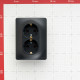 Розетка Systeme Electric Glossa встраиваемая антрацит (GSL000724)