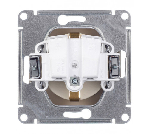 Розетка Systeme Electric Glossa встраиваемая бежевая со шторками (GSL000245)