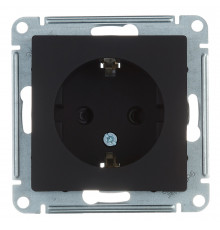 Розетка Systeme Electric AtlasDesign встраиваемая карбон со шторками (ATN001045)