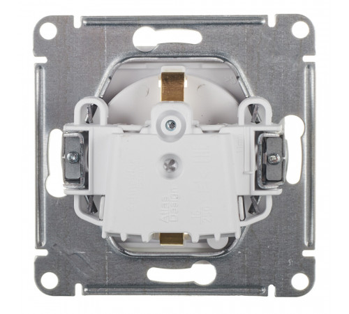Розетка Systeme Electric AtlasDesign Aqua встраиваемая белая со шторками с крышкой (ATN440146)