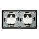 Розетка Systeme Electric Glossa встраиваемая антрацит со шторками с крышкой (GSL000747)
