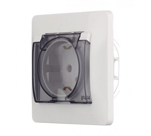 Розетка Systeme Electric Glossa встраиваемая белая со шторками с крышкой (GSL000148) Розетка Systeme Electric Glossa встраиваемая белая со шторками с крышкой (GSL000148)