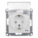Розетка Systeme Electric AtlasDesign Aqua встраиваемая белая со шторками с крышкой (ATN440146)