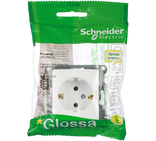 Розетка Systeme Electric Glossa встраиваемая белая (GSL000143) Розетка Systeme Electric Glossa встраиваемая белая (GSL000143)