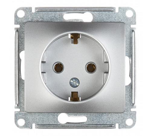 Розетка Systeme Electric Glossa встраиваемая алюминий (GSL000343)