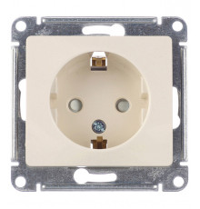 Розетка Systeme Electric Glossa встраиваемая бежевая со шторками (GSL000245)