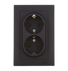 Розетка Systeme Electric AtlasDesign встраиваемая карбон (ATN001024)