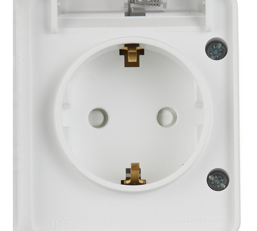 Розетка Systeme Electric AtlasDesign Profi54 накладная белая со шторками с крышкой (ATN540126) Розетка Systeme Electric AtlasDesign Profi54 накладная белая со шторками с крышкой (ATN540126)