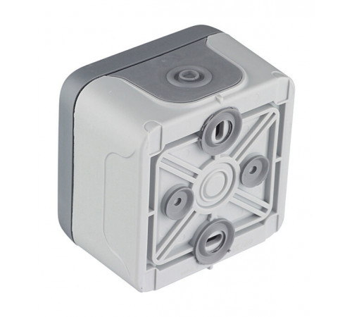 Розетка Legrand Plexo накладная серая со шторками с крышкой (69733) Розетка Legrand Plexo накладная серая со шторками с крышкой (69733)