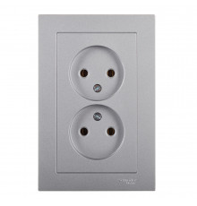 Розетка Systeme Electric AtlasDesign встраиваемая алюминий (ATN000320)