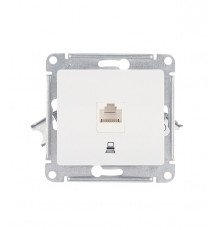 Розетка компьютерная Systeme Electric Glossa встраиваемая белая RJ45 (GSL000181K)